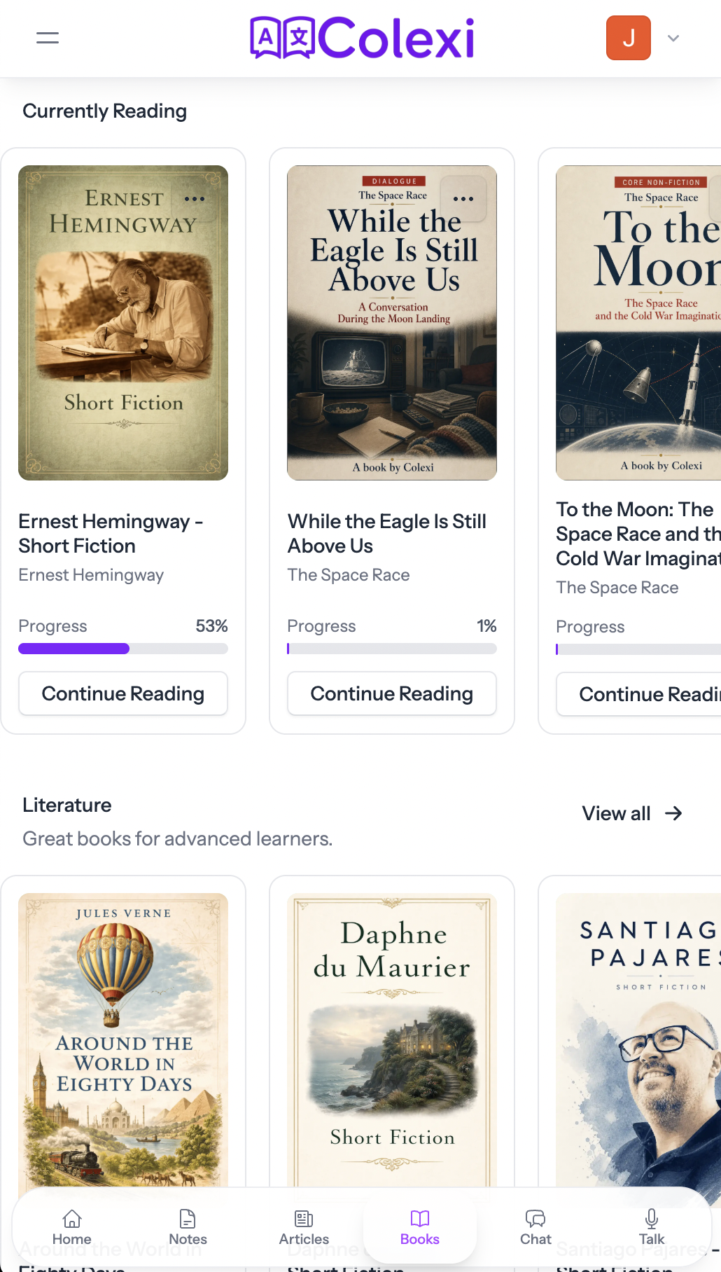 Colexi book library mobile screenshot